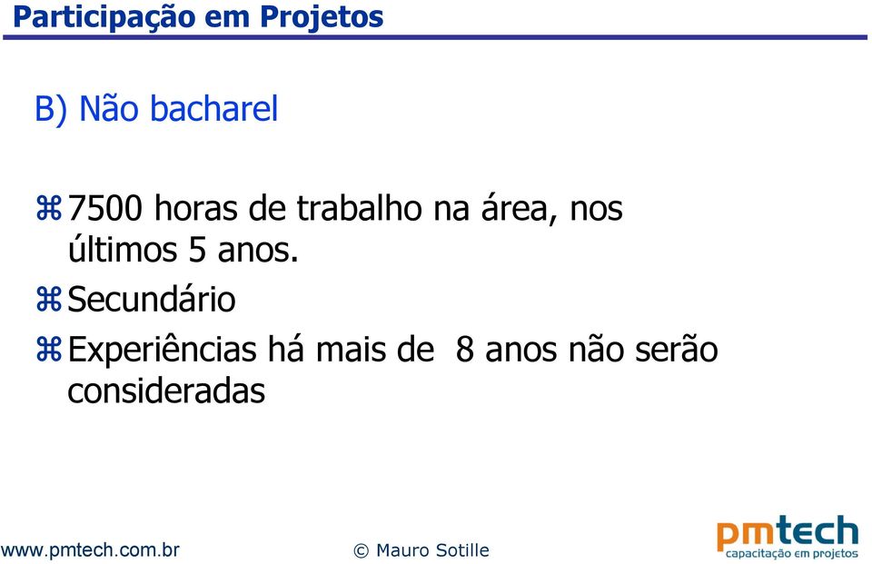 área, nos últimos 5 anos.