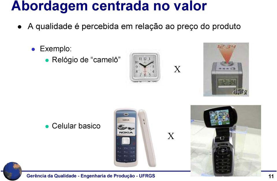 Exemplo: Relógio de camelô X Celular basico X