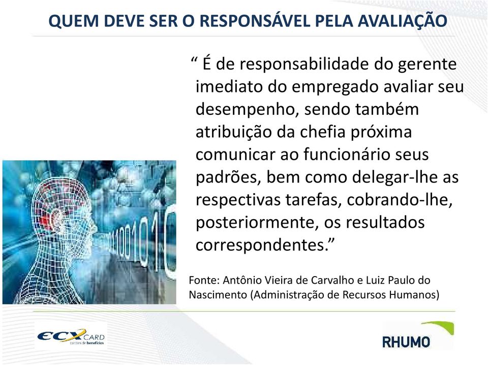 padrões, bem como delegar-lhe as respectivas tarefas, cobrando-lhe, posteriormente, os resultados