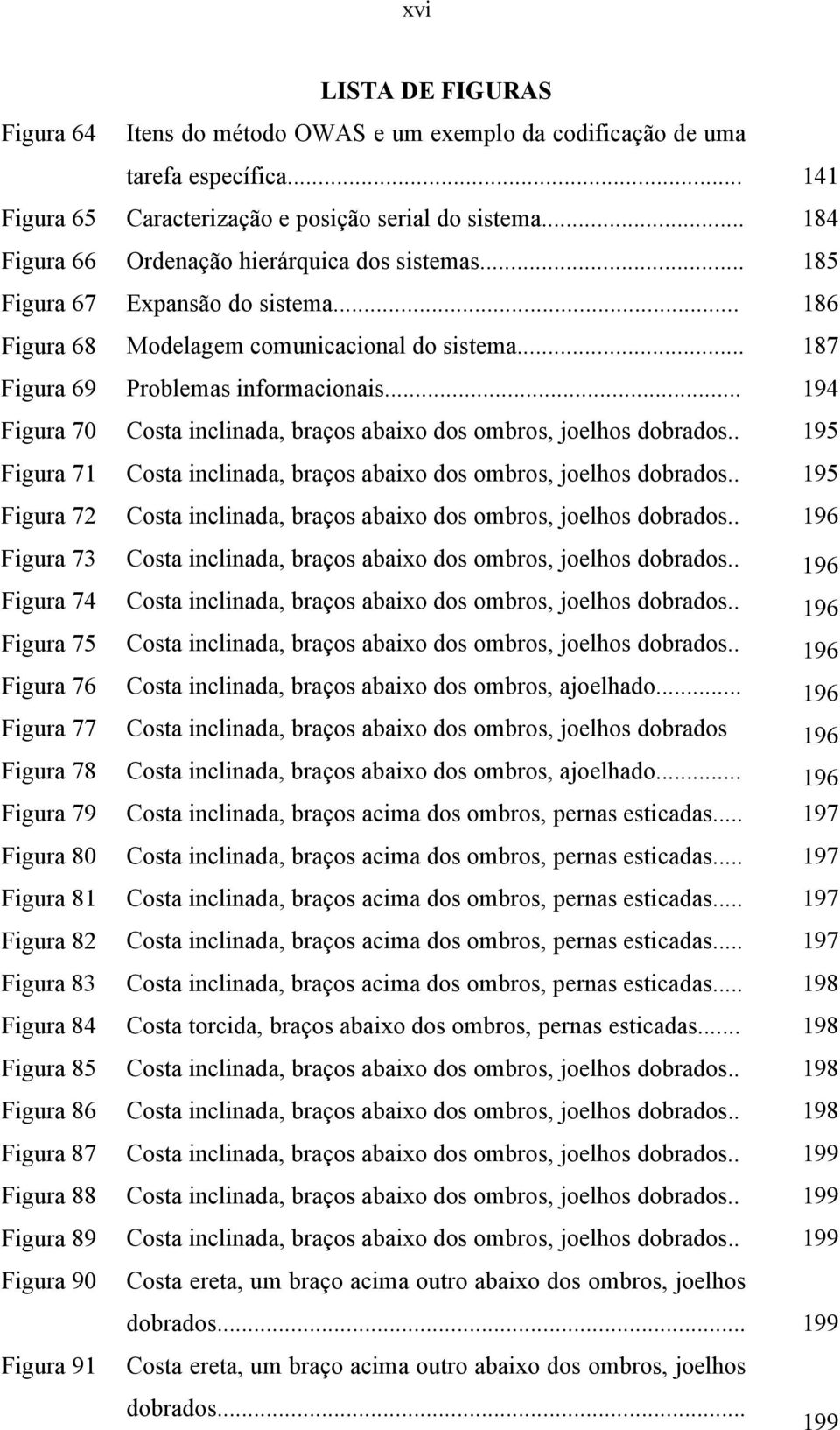 .. 194 Figura 70 Costa inclinada, braços abaixo dos ombros, joelhos dobrados.. 195 Figura 71 Costa inclinada, braços abaixo dos ombros, joelhos dobrados.