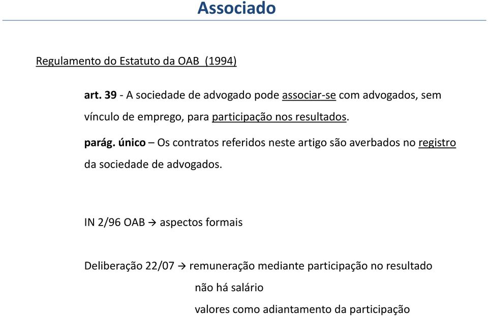 resultados. parág.