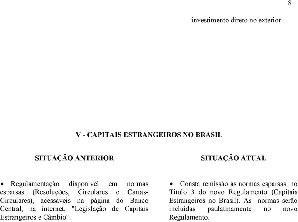 Cartas Circulares), acessáveis na página do Banco Central, na internet, "Legislação de Capitais