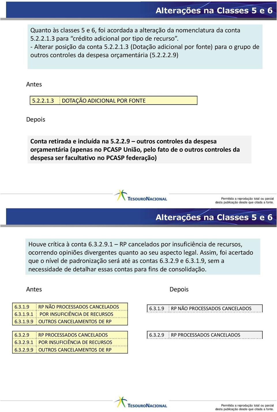 2.2.9 outros controles da despesa orçamentária (apenas no PCASP União, pelo fato de o outros controles da despesa ser facultativo no PCASP federação) Permitida a reprodução total ou parcial desta