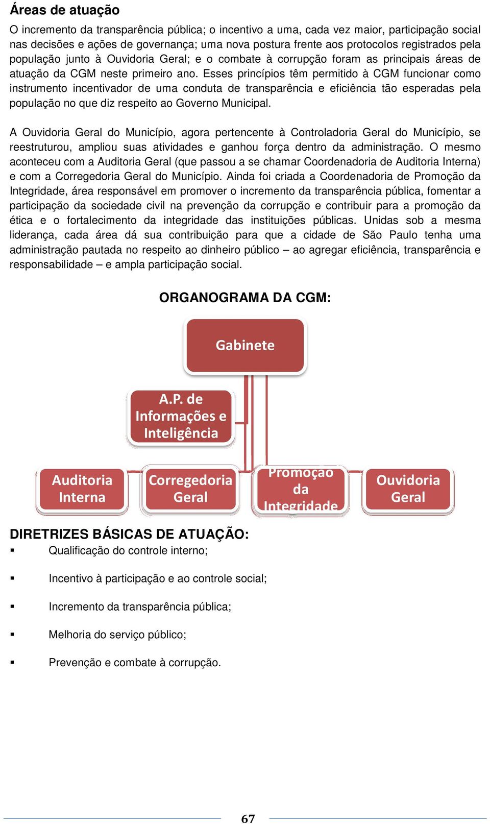 Esses princípios têm permitido à CGM funcionar como instrumento incentivador de uma conduta de transparência e eficiência tão esperadas pela população no que diz respeito ao Governo Municipal.