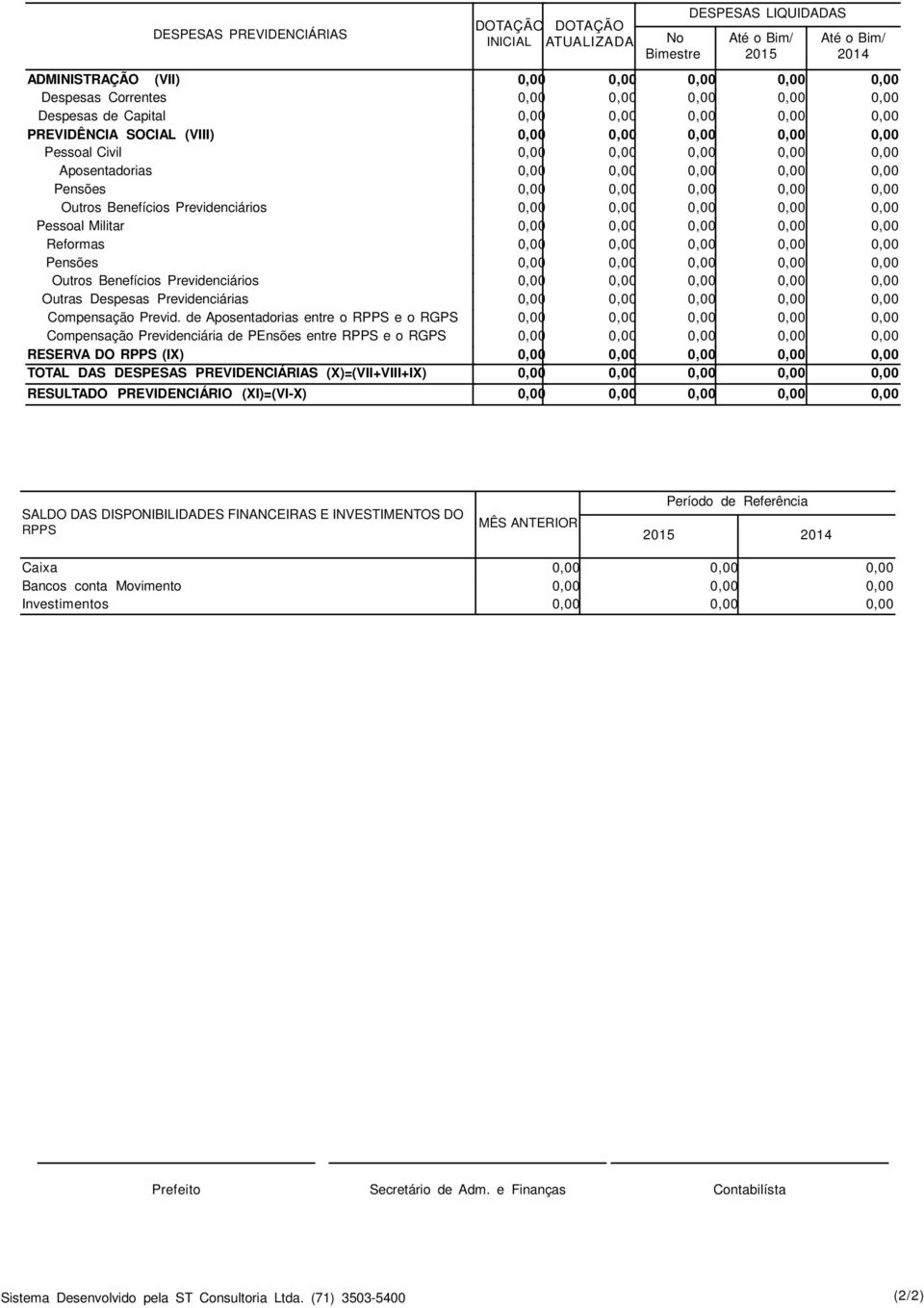 de Aposentadorias entre o RPPS e o RGPS Compensação Previdenciária de PEnsões entre RPPS e o RGPS RESERVA DO RPPS (IX) TOTAL DAS DESPESAS PREVIDENCIÁRIAS (X)=(VII+VIII+IX) RESULTADO PREVIDENCIÁRIO