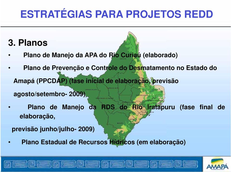 Desmatamento no Estado do Amapá (PPCDAP) (fase inicial de elaboração, previsão