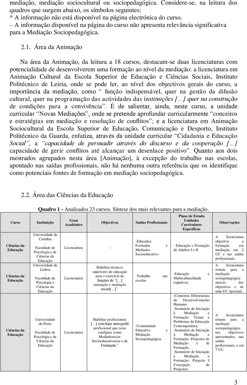 Ára da Animação Na ára da Animação, da litura a 18 cursos, dstacams duas licnciaturas com potncialidad d dsnvolvrm uma formação ao nívl da : a licnciatura m Animação Cultural da Escola Suprior d