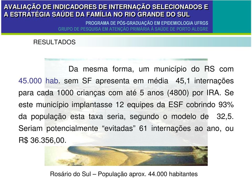 Se este município implantasse 12 equipes da ESF cobrindo 93% da população esta taxa seria, segundo