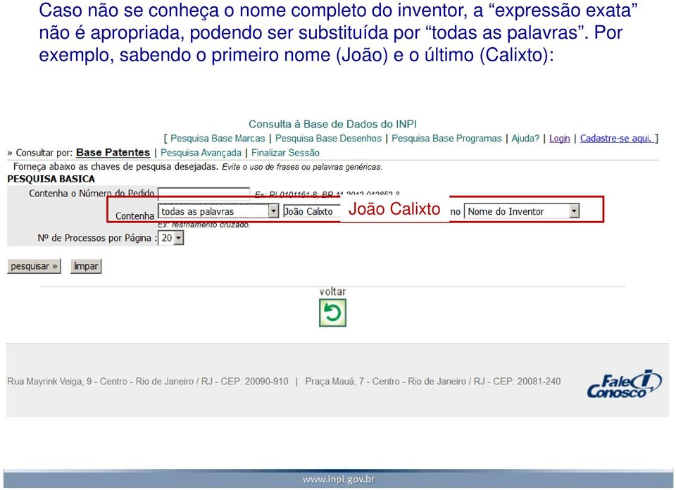 substituída por todas as palavras.