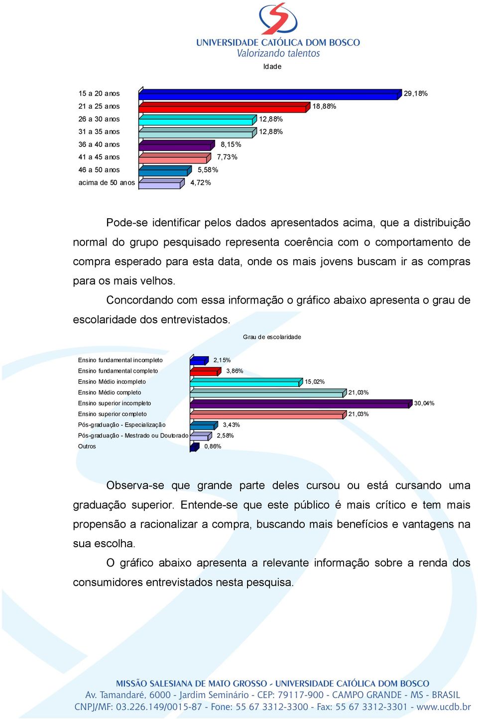 velhos. Concordando com essa informação o gráfico abaixo apresenta o grau de escolaridade dos entrevistados.