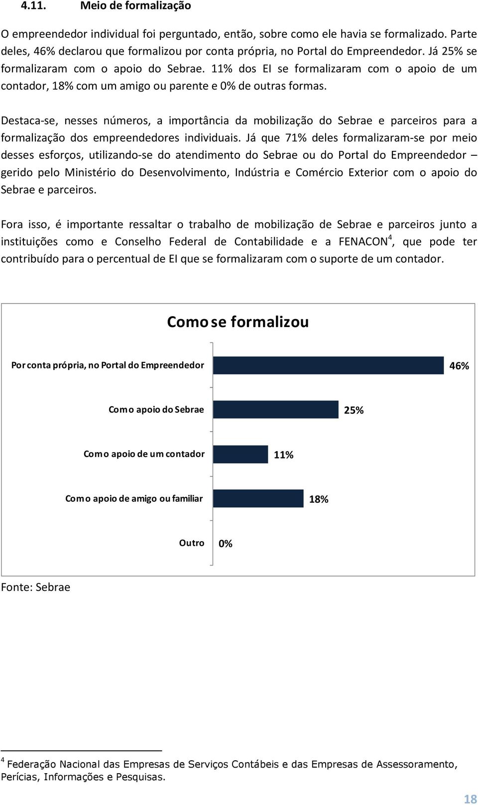 Destaca-se, nesses números, a importância da mobilização do Sebrae e parceiros para a formalização dos empreendedores individuais.