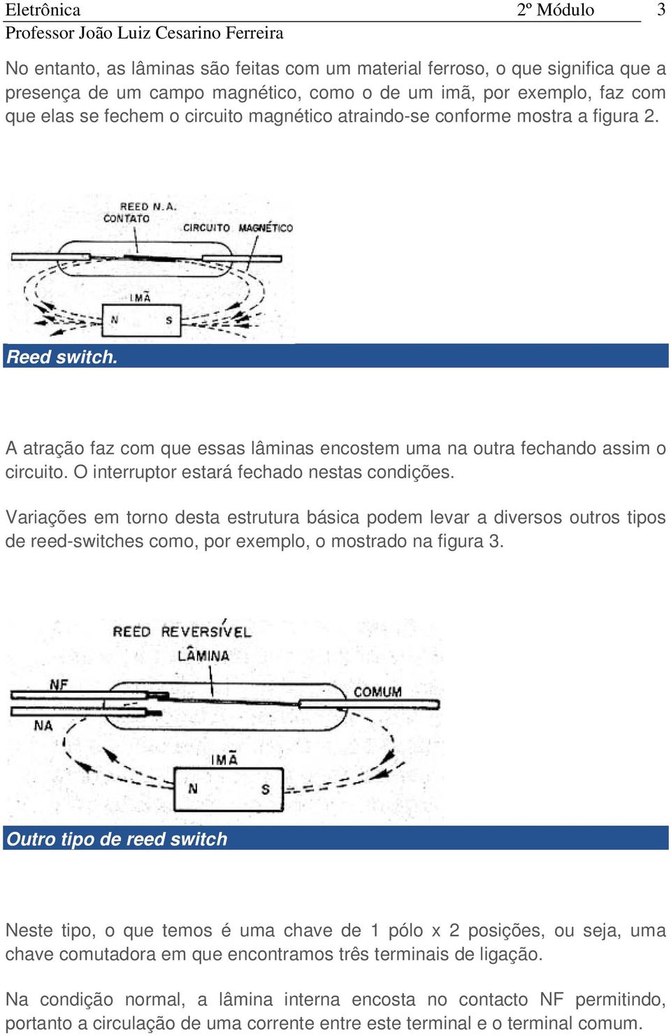 Variações em torno desta estrutura básica podem levar a diversos outros tipos de reed-switches como, por exemplo, o mostrado na figura 3.