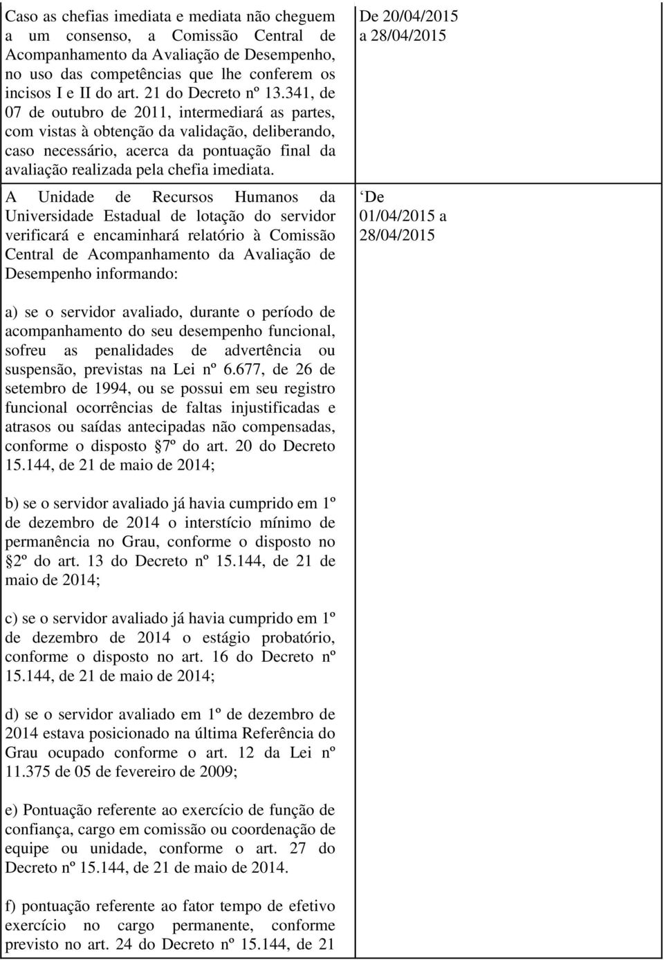 341, de 07 de outubro de 2011, intermediará as partes, com vistas à obtenção da validação, deliberando, caso necessário, acerca da pontuação final da avaliação realizada pela chefia imediata.