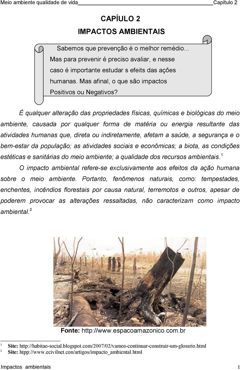 É qualquer alteração das propriedades físicas, químicas e biológicas do meio ambiente, causada por qualquer forma de matéria ou energia resultante das atividades humanas que, direta ou indiretamente,