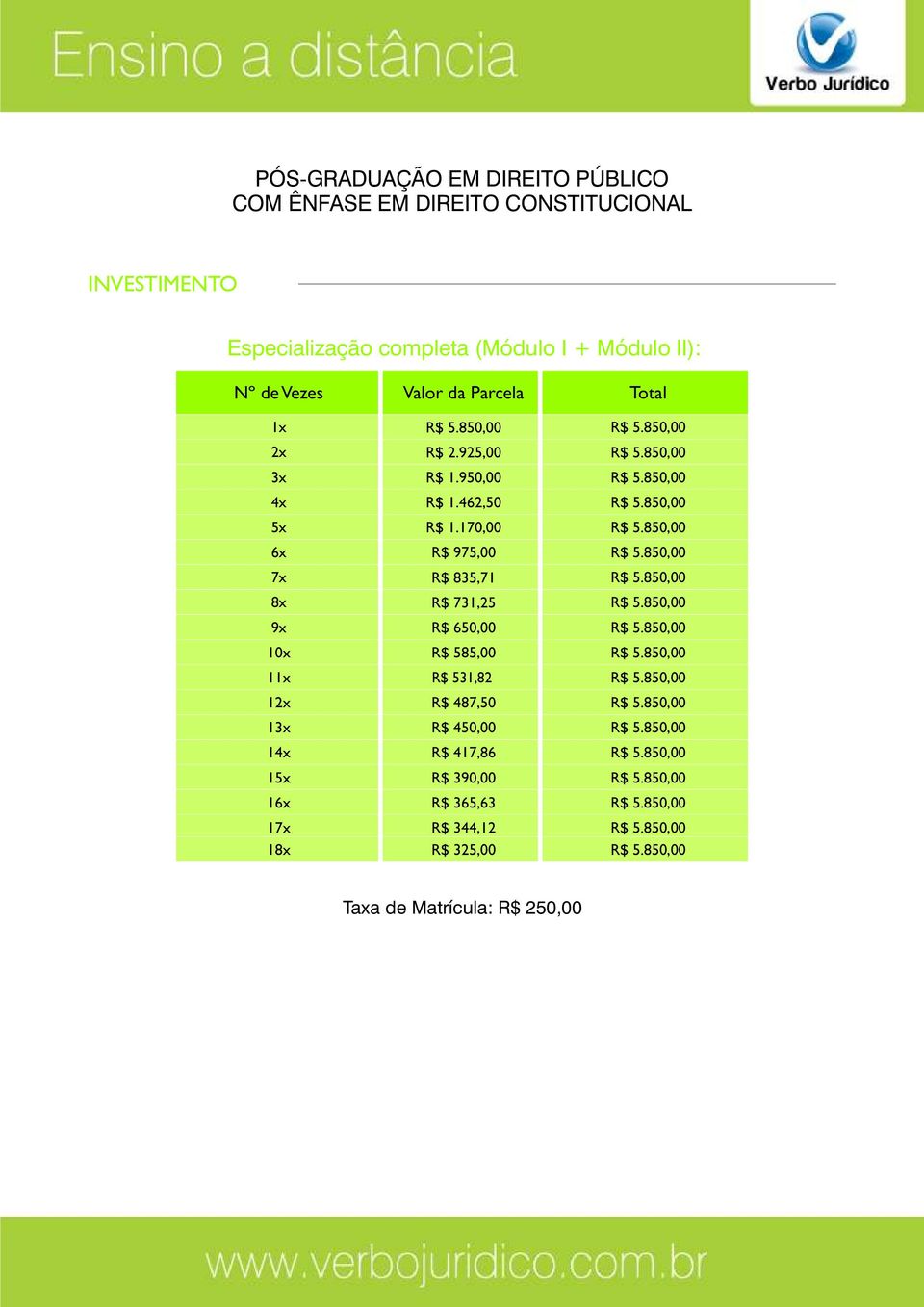 170,00 R$ 975,00 R$ 835,71 8x R$ 731,25 9x R$ 650,00 10x R$ 585,00 11x R$ 531,82 12x R$