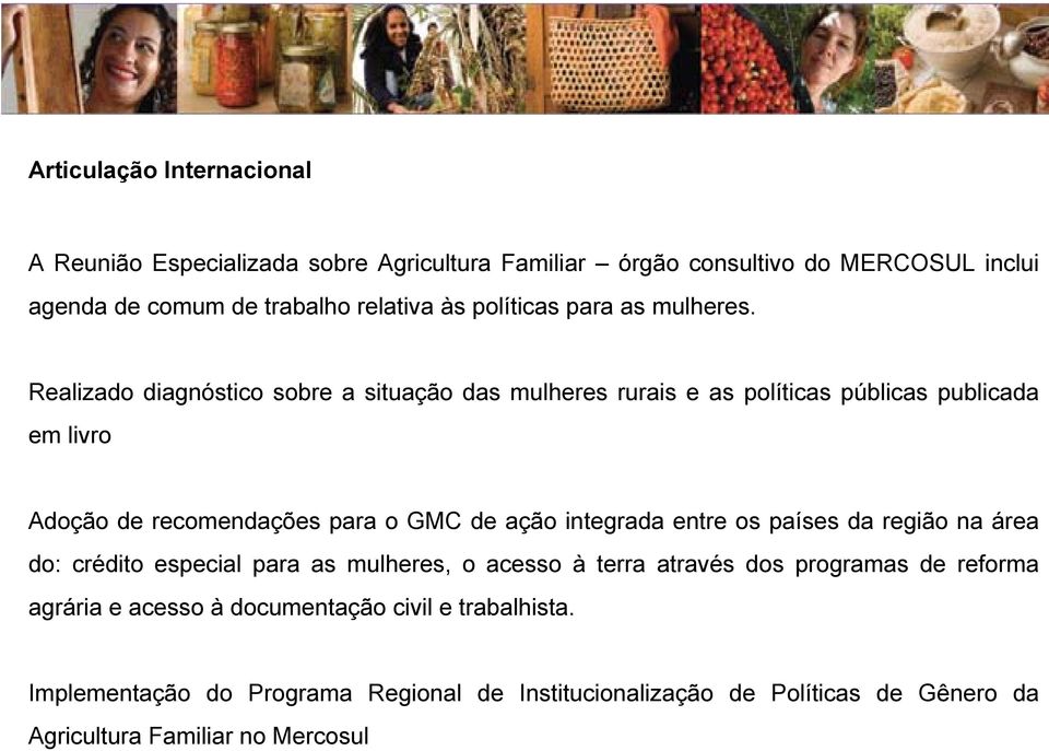 Realizado diagnóstico sobre a situação das mulheres rurais e as políticas públicas publicada em livro Adoção de recomendações para o GMC de ação integrada