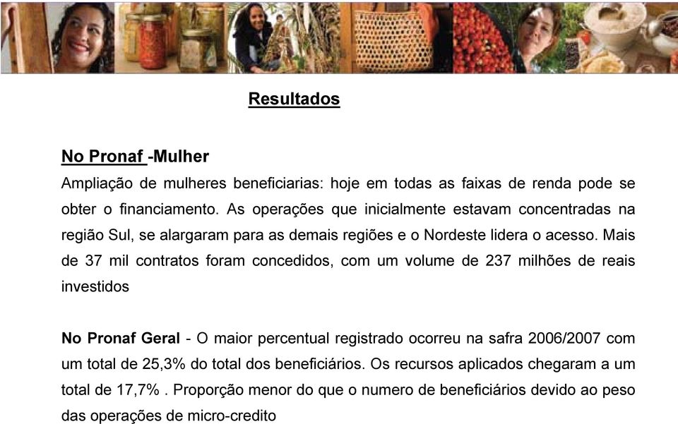 Mais de 37 mil contratos foram concedidos, com um volume de 237 milhões de reais investidos No Pronaf Geral - O maior percentual registrado ocorreu na safra