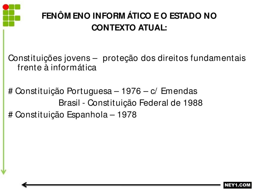 frente à informática # Constituição Portuguesa 1976 c/