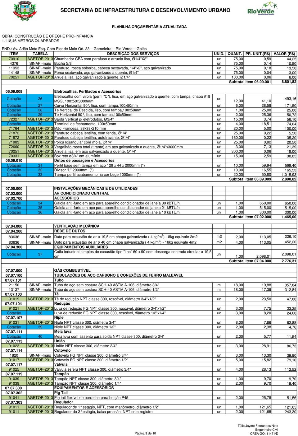 6,00 Subtotal item 06.09.