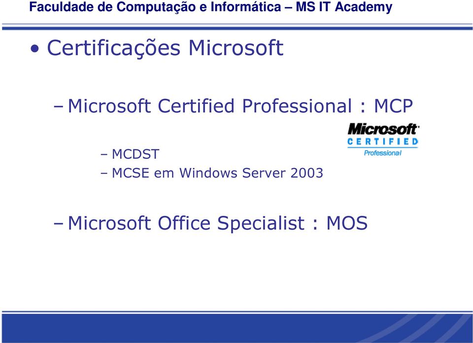 : MCP MCDST MCSE em Windows