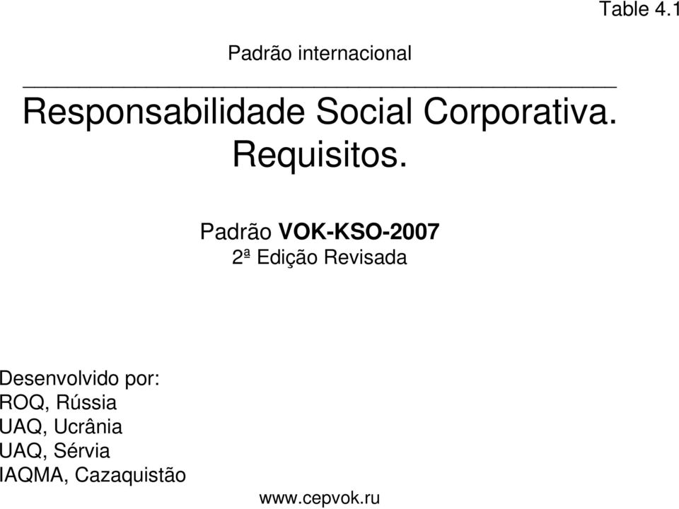 1 Padrão VOK-KSO-2007 2ª Edição Revisada