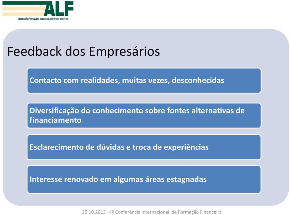 fontes alternativas de financiamento Esclarecimento de