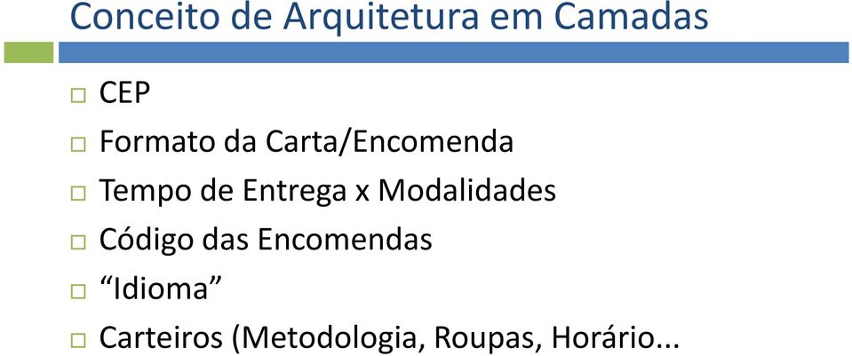 Entrega x Modalidades Código das