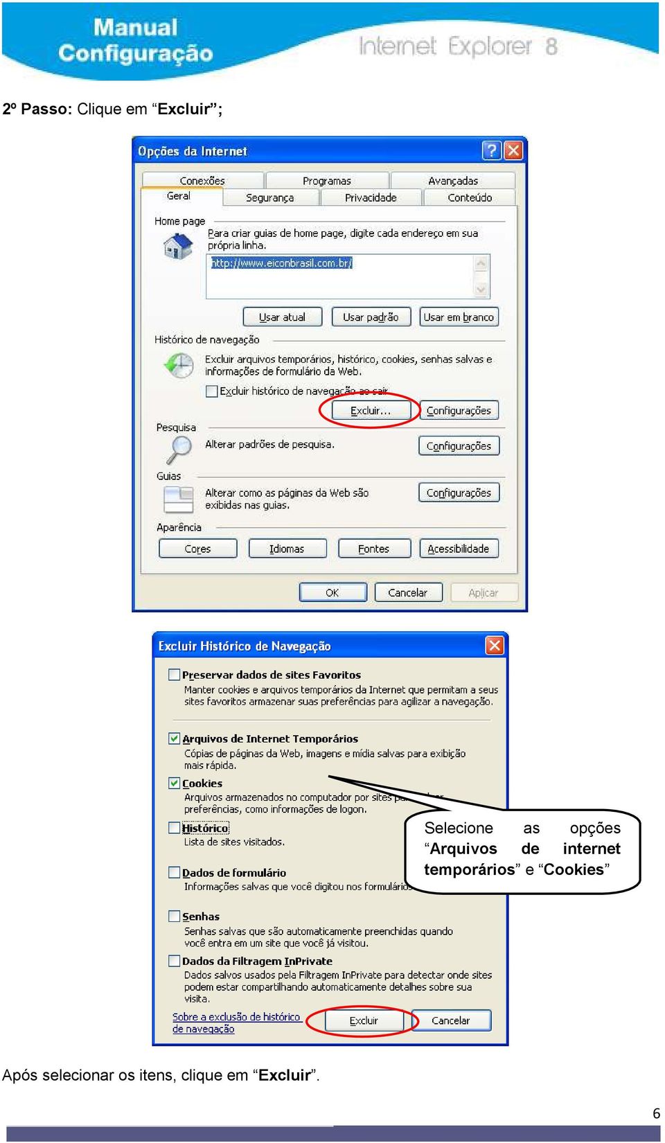 internet temporários e Cookies