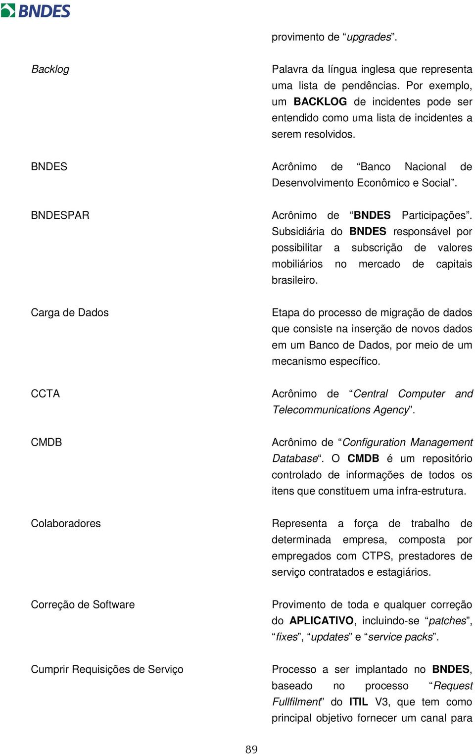 BNDESPAR Acrônimo de BNDES Participações. Subsidiária do BNDES responsável por possibilitar a subscrição de valores mobiliários no mercado de capitais brasileiro.