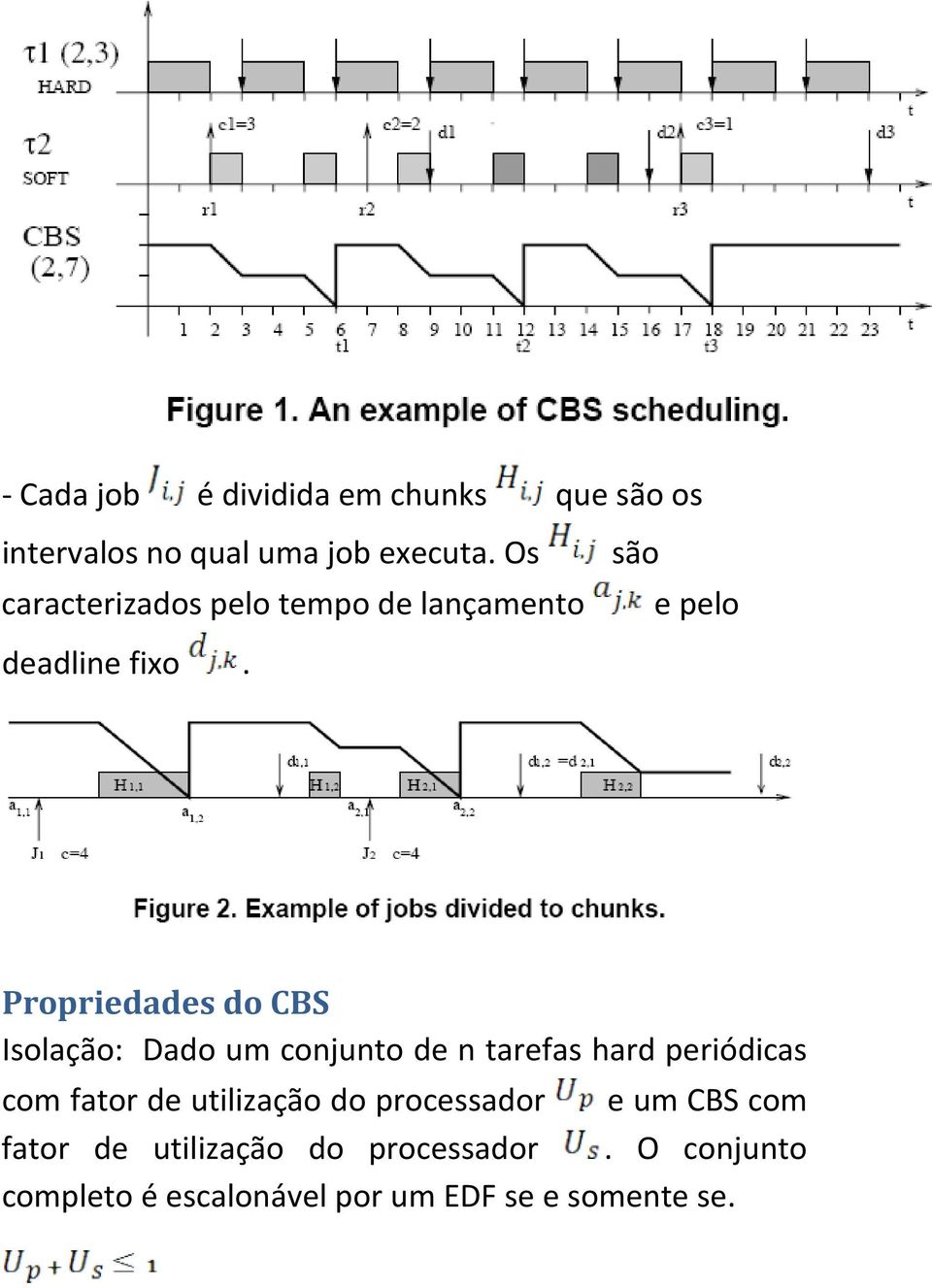 Propriedades do CBS Isolação: Dado um conjunto de n tarefas hard periódicas com fator de
