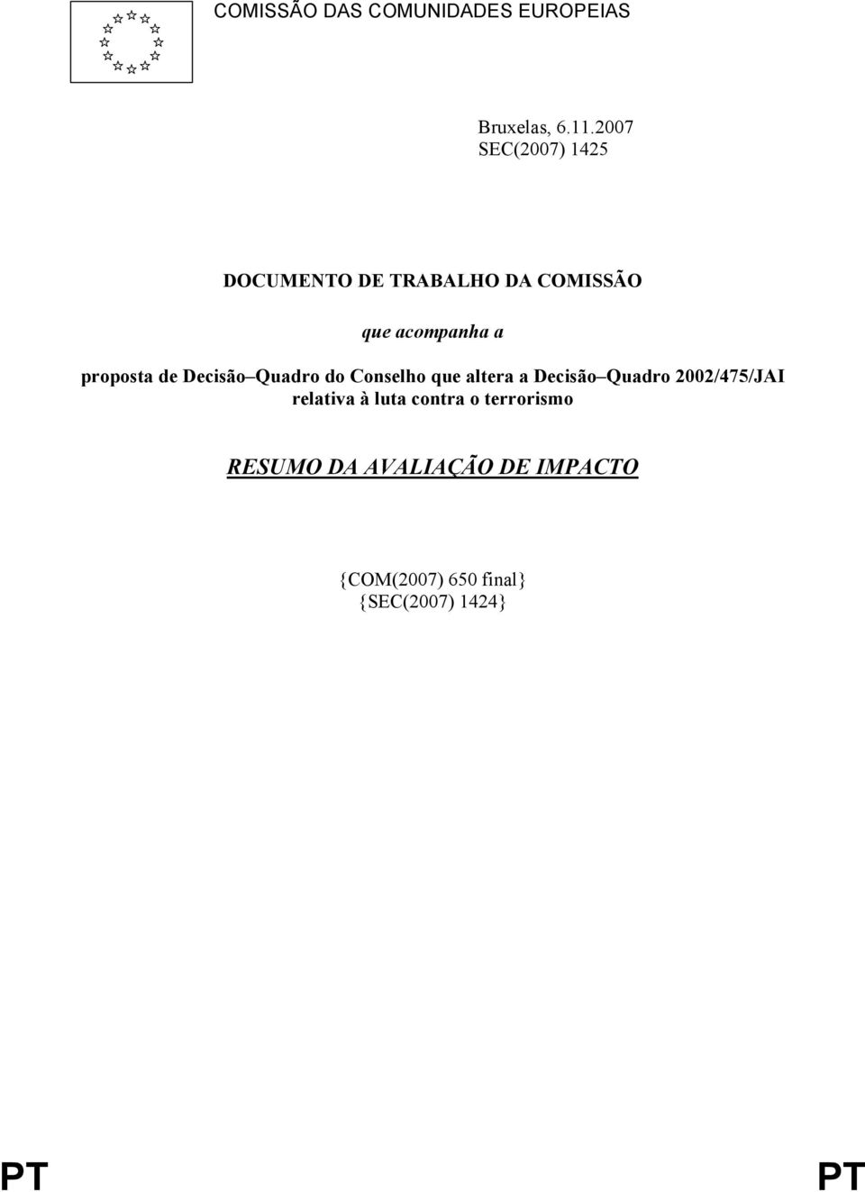 proposta de Decisão Quadro do Conselho que altera a Decisão Quadro