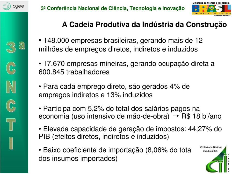 670 empresas mineiras, gerando ocupação direta a 600.