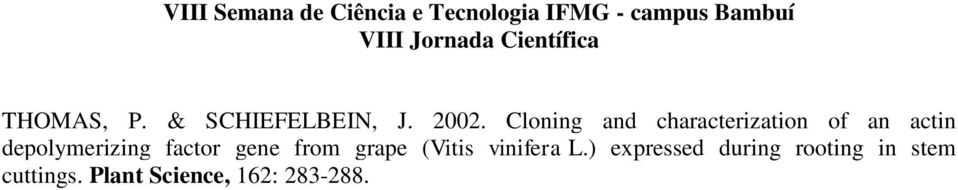 depolymerizing factor gene from grape (Vitis