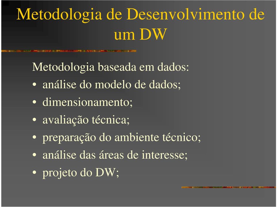 dimensionamento; avaliação técnica; preparação do