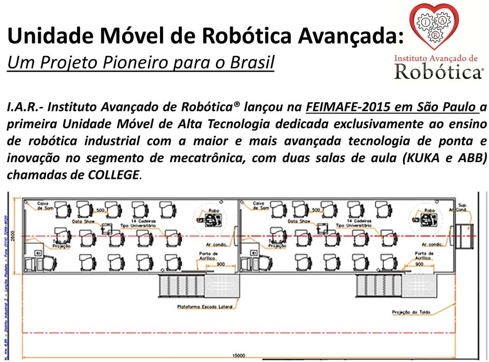 - Instituto Avançado de Robótica lançou na FEIMAFE-2015 em São Paulo a primeira Unidade Móvel de
