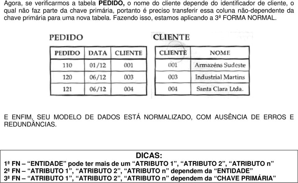 E ENFIM, SEU MODELO DE DADOS ESTÁ NORMALIZADO, COM AUSÊNCIA DE ERROS E REDUNDÂNCIAS.