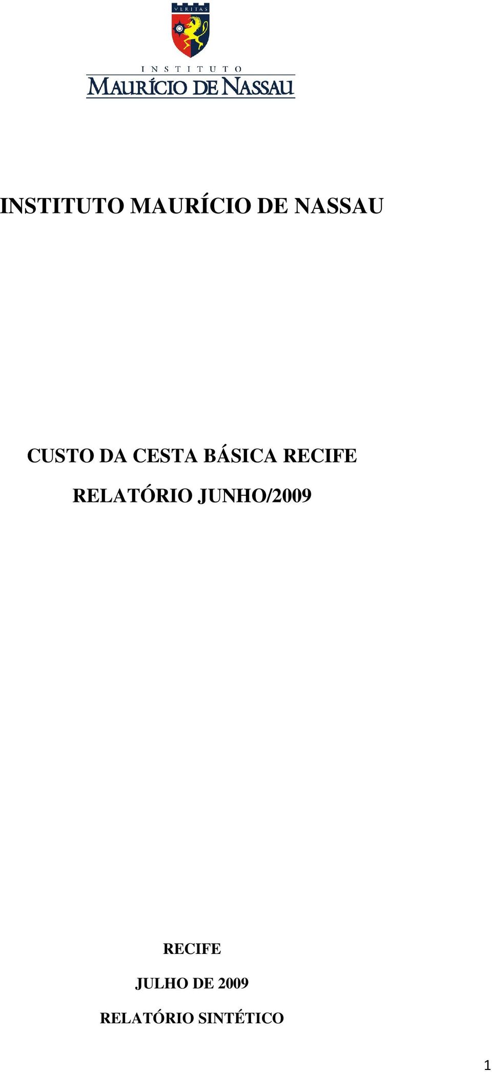 RELATÓRIO JUNHO/2009 RECIFE