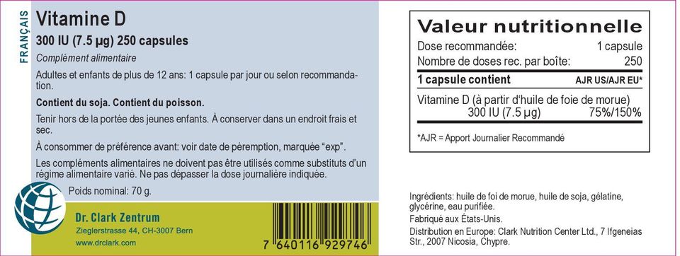 Les compléments alimentaires ne doivent pas être utilisés comme substituts d un régime alimentaire varié. Ne pas dépasser la dose journalière indiquée. Poids nominal: 70 g.