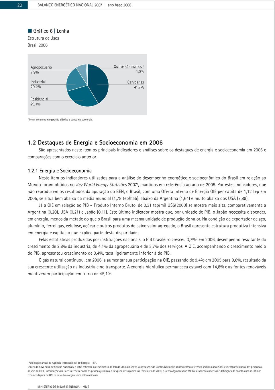 2 Destaques de Energia e Socioeconomia em 26 São apresentados neste item os principais indicadores e análises sobre os destaques de energia e socioeconomia em 26 e comparações com o exercício