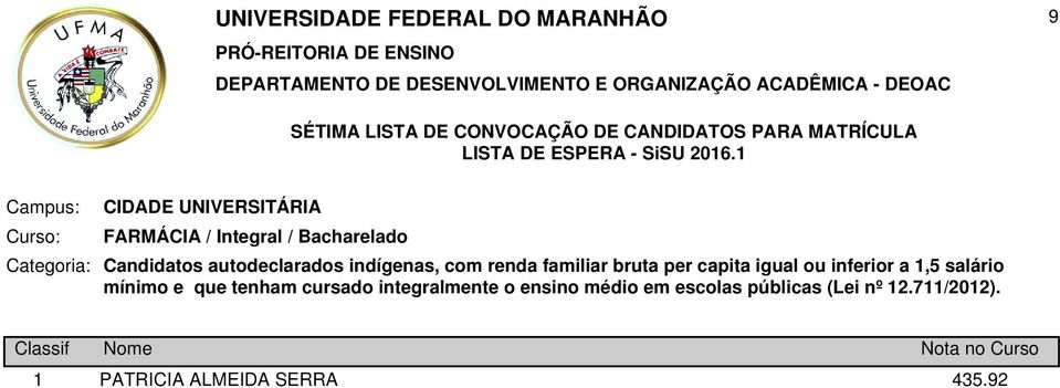 com renda familiar bruta per capita igual ou inferior a,5 salário mínimo