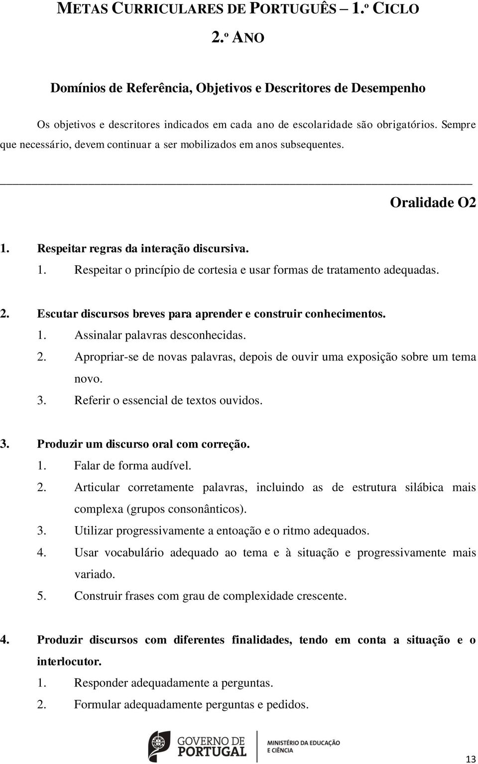 2. Escutar discursos breves para aprender e construir conhecimentos. 1. Assinalar palavras desconhecidas. 2. Apropriar-se de novas palavras, depois de ouvir uma exposição sobre um tema novo. 3.