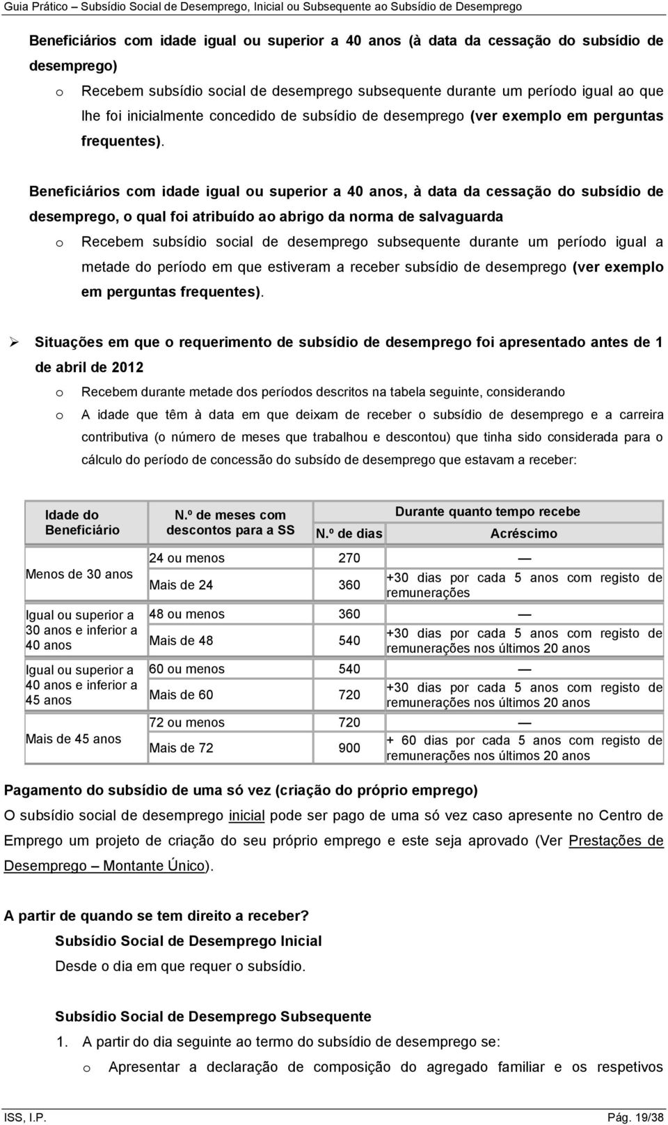 Beneficiários com idade igual ou superior a 40 anos, à data da cessação do subsídio de desemprego, o qual foi atribuído ao abrigo da norma de salvaguarda o Recebem subsídio social de desemprego