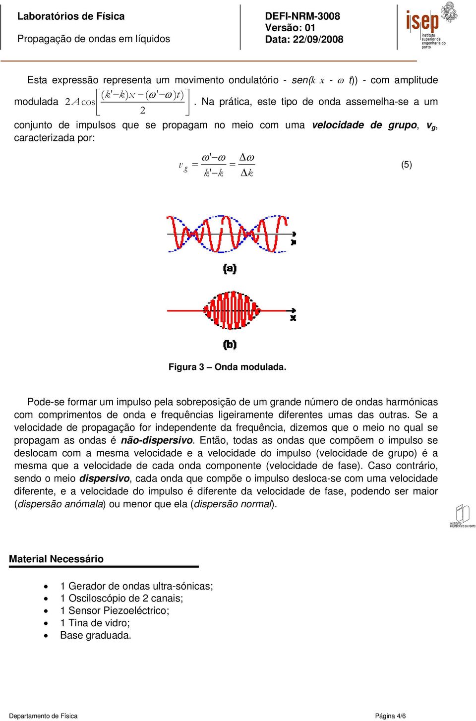 Pode-se formar um impulso pela sobreposição de um grande número de ondas harmónicas com comprimentos de onda e frequências ligeiramente diferentes umas das outras.