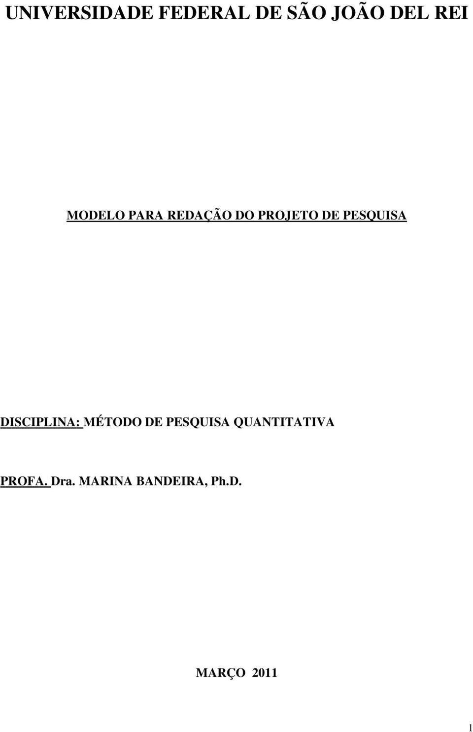 DISCIPLINA: MÉTODO DE PESQUISA QUANTITATIVA