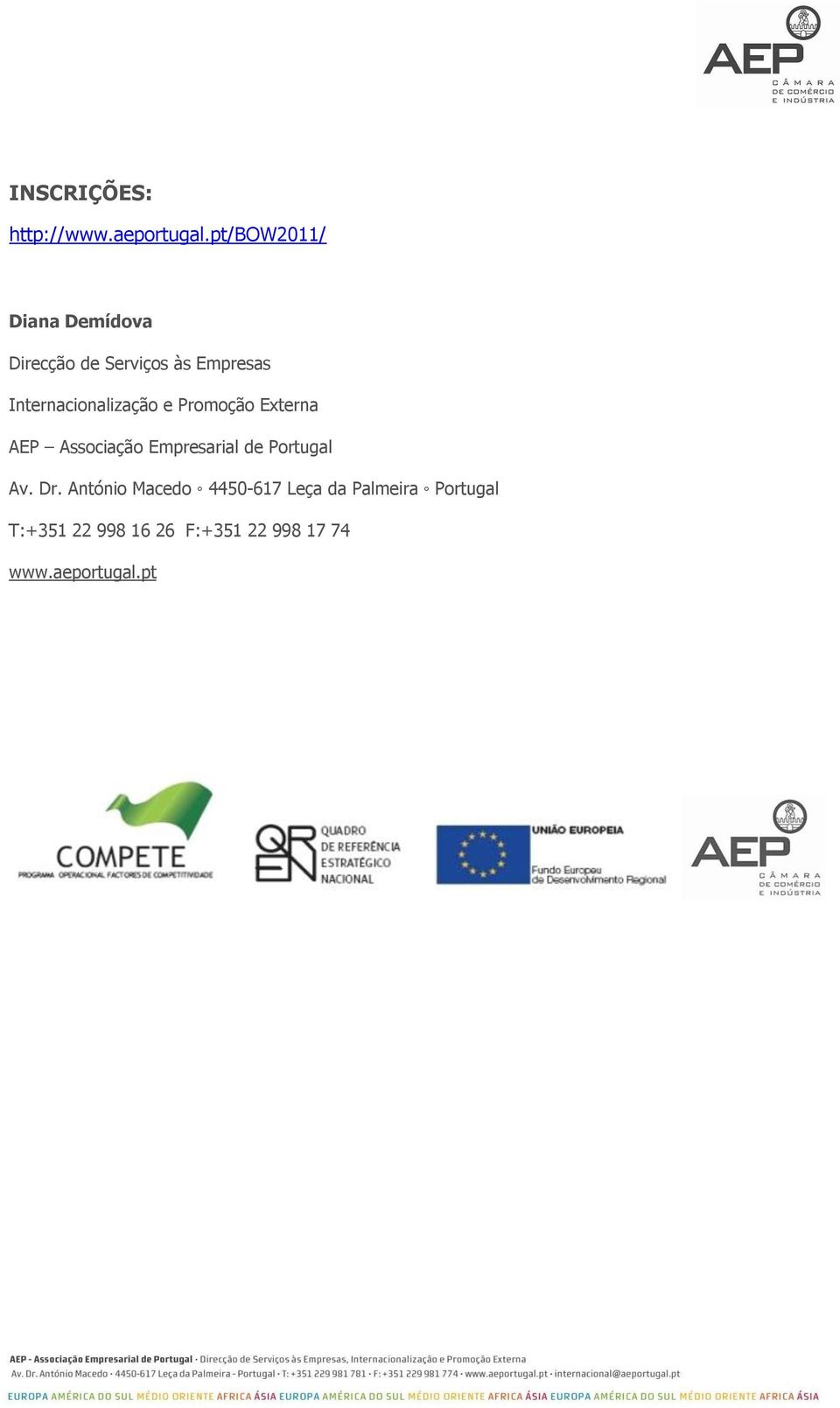 Internacionalização e Promoção Externa AEP Associação Empresarial de