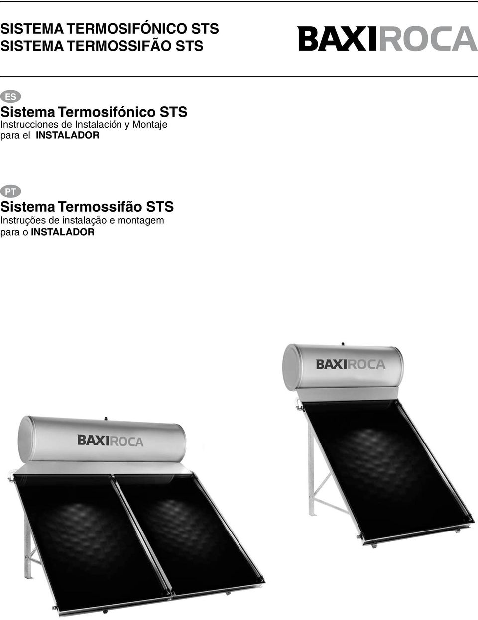 y Montaje para el INSTALADOR PT Sistema Termossifão