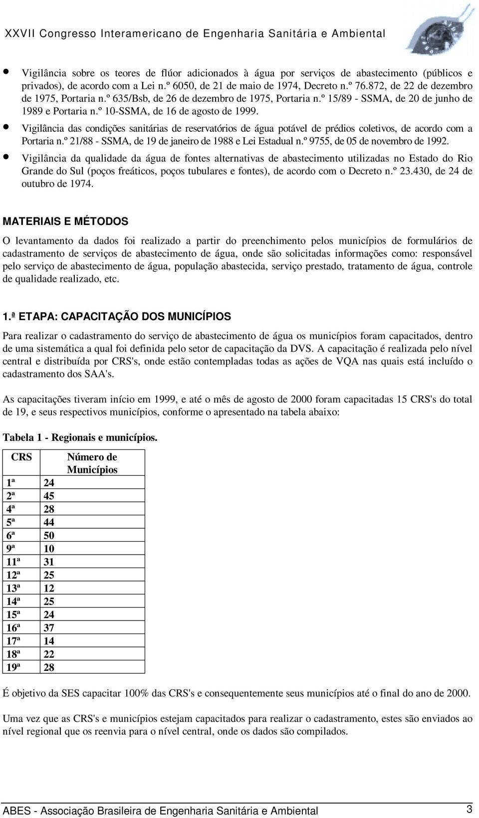 Vigilância das condições sanitárias de reservatórios de água potável de prédios coletivos, de acordo com a Portaria n.º 21/88 - SSMA, de 19 de janeiro de 1988 e Lei Estadual n.