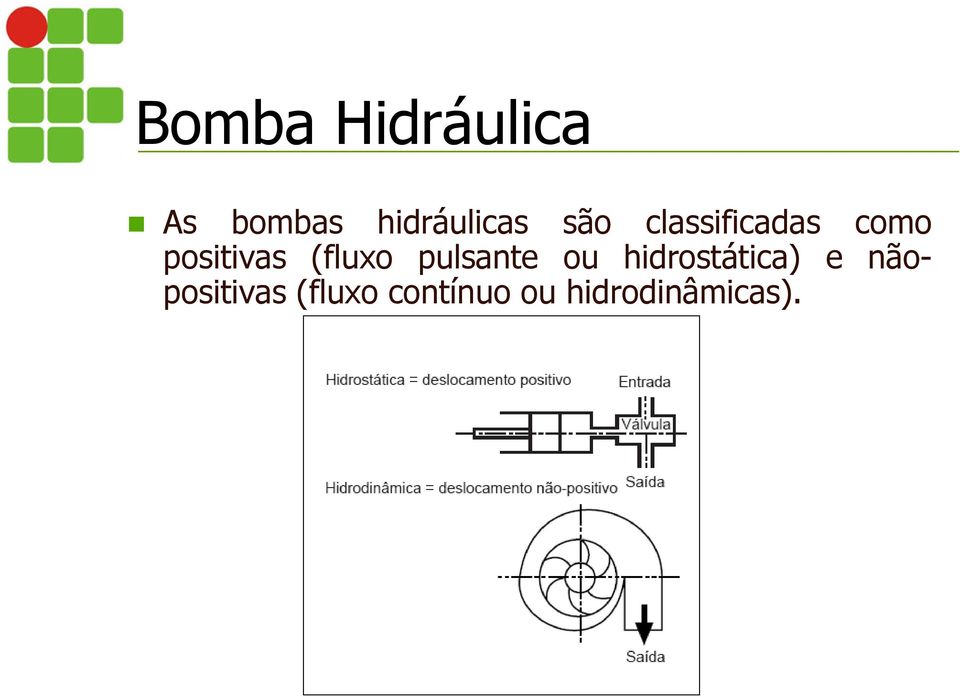 (fluxo pulsante ou hidrostática) e