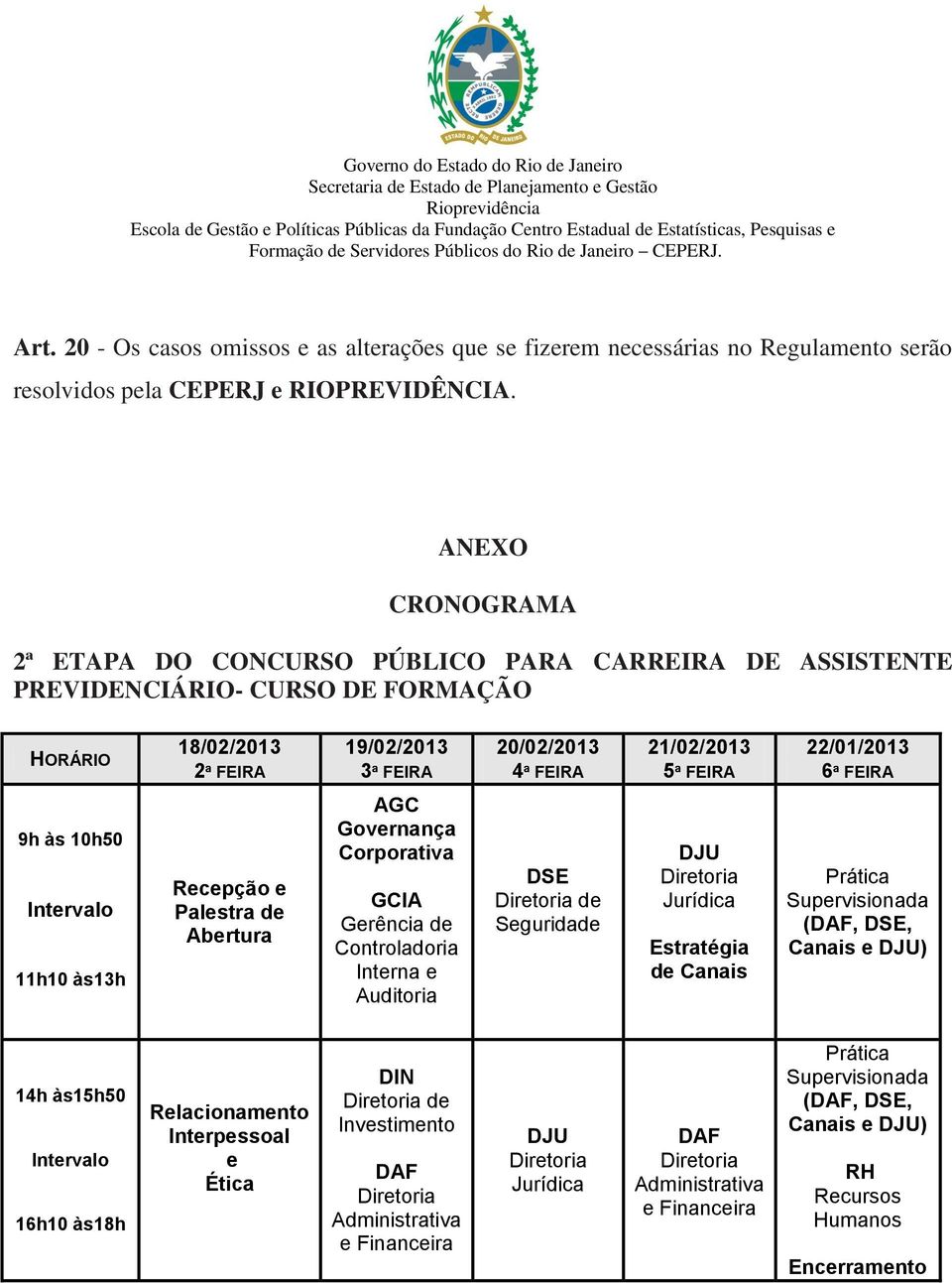 22/01/2013 6ª FEIRA 9h às 10h50 Intervalo 11h10 às13h Recepção e Palestra de Abertura AGC Governança Corporativa GCIA Gerência de Controladoria Interna e Auditoria DSE de Seguridade DJU Jurídica