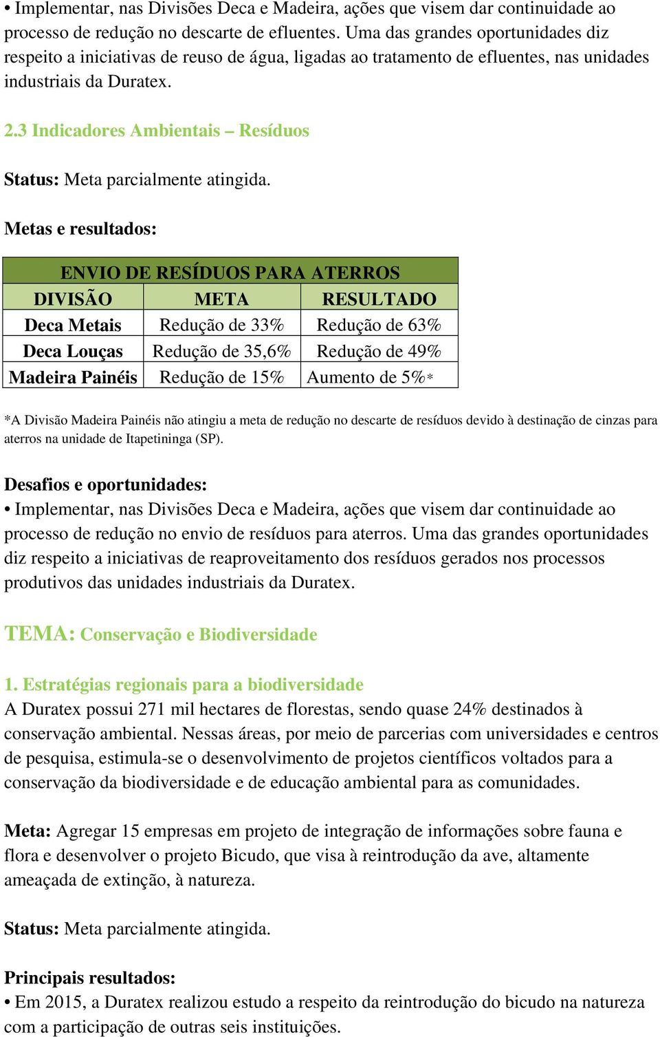 3 Indicadores Ambientais Resíduos Metas e resultados: ENVIO DE RESÍDUOS PARA ATERROS DIVISÃO META RESULTADO Deca Metais Redução de 33% Redução de 63% Deca Louças Redução de 35,6% Redução de 49%